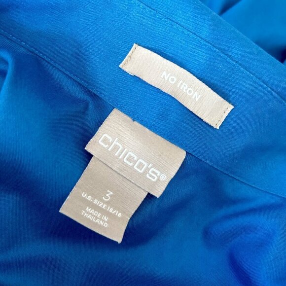 CHICO'S No Iron Blouse Hidden Buttons in Chico's Size 3 Reg Size XL / 16 - Picture 8 of 8